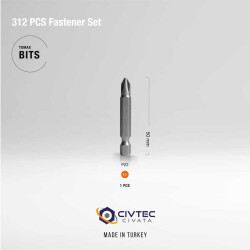 Civtec 312 Parça 12 Çeşit Vida ve Dübel Seti - Takım Çantası TK100 - 5