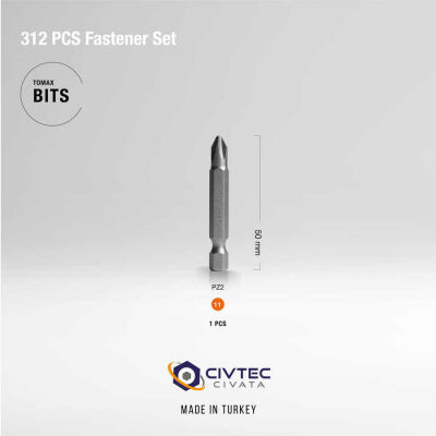 Civtec 312 Parça 12 Çeşit Vida ve Dübel Seti - Takım Çantası TK100 - 5