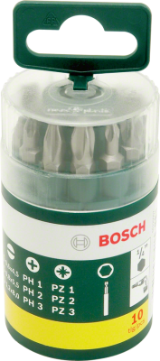 Bosch 10 Parça Vidalama Ucu Seti (PH+PZ+S)-2607019454 - 2