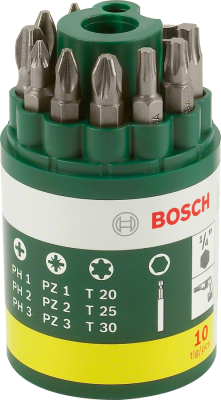 Bosch 10 Parça Vidalama Ucu Seti (PH+PZ+T)-2607019452 - 1