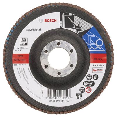 Bosch 115 mm 60 Kum Best Serisi Metal Flap Disk - 1