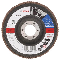 Bosch 115 mm 80 Kum Best Serisi Metal Flap Disk - 1