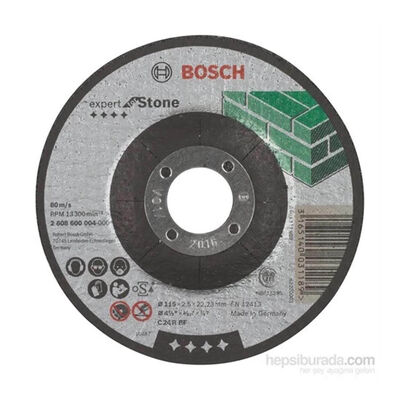 Bosch 115*2,5 mm Expert Serisi Bombeli Taş Kesme Diski (Taş) - 1