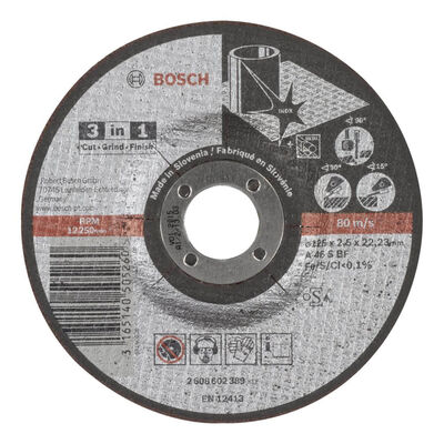 Bosch 125*2,5 mm Kesme, Taşlama, Son Perdah 3in1 Disk - 1