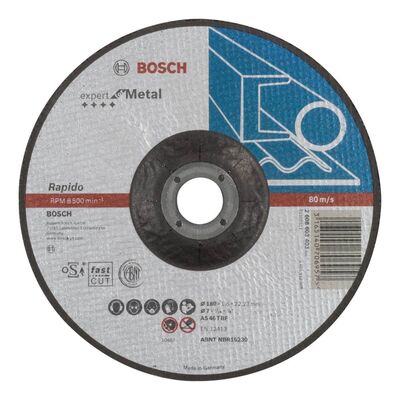 Bosch 180*1,6mm Expert Serisi Bombeli Metal Kesme Diski (Taş) - Rapido - 1