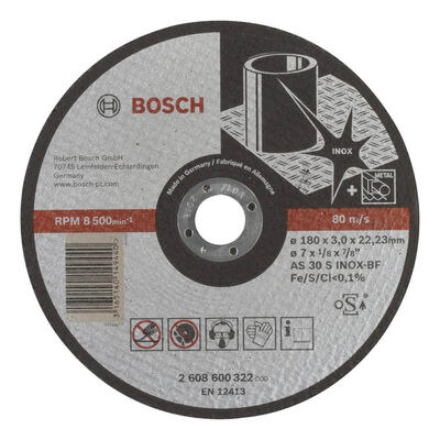 Bosch 180*3,0 mm Expert Serisi Düz Inox (Paslanmaz Çelik) Kesme Diski (Taş) - 1