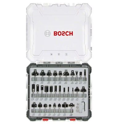 Bosch 6 mm Şaftlı 30'lu Karışık Freze Ucu Seti - 2