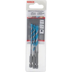 Bosch Altıgen Şaftlı, HEX-9 Serisi Çoklu Malzeme için Matkap Ucu 3lü Set 5-6-8 mm - 2