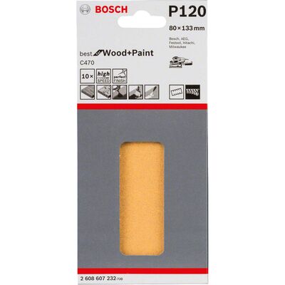 Bosch Best for Serisi Ahşap Zımpara 80 x 133 mm 120 kum 6 Delik - 2