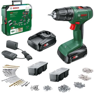 Bosch EasyDrill 18V-40 Çift Akülü Delme Vidalama (2x1.5Ah) + 241 Parça Aksesuar Seti - 1