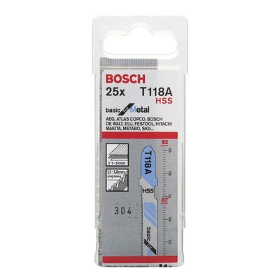 Bosch Ekonomik Seri Metal İçin T 118 A Dekupaj Testeresi Bıçağı - 25Li Paket - 2