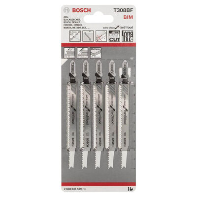 Bosch Extra Temiz Kesim Serisi Sert Ahşap İçin T 308 BF Dekupaj Testeresi Bıçağı - 5Li Paket - 2