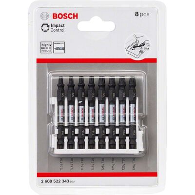 Bosch Impact Control Serisi Çift Taraflı Vidalama Ucu 8li T15/20x4 T25/30x4 *65mm - 2