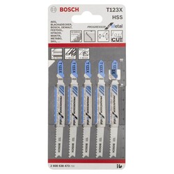 Bosch Kademeli Artan Dişli Seri Metal İçin T 123 XF Dekupaj Testeresi Bıçağı - 5Li Paket - 2