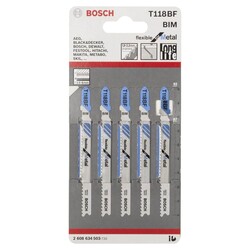 Bosch Kırılmaya Karşı Dayanıklı Seri Metal İçin T 118 BF Dekupaj Testeresi Bıçağı - 5Li Paket - 2