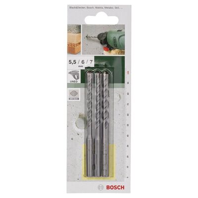 Bosch SDS-Quick, Uneo için Beton Matkap Ucu SETİ 5,5-6-7 mm - 2