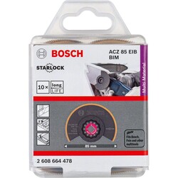 Bosch Starlock - ACZ 85 EIB - BIM-TIN Çoklu Malzeme İçin Segman Testere Bıçağı, Bombeli 10lu - 2