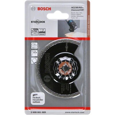 Bosch Starlock - ACZ 85 RD4 - Diamant RIFF Zımpara Uçlu Segman Testere Bıçağı 40 Kum Kalınlığı 1li - 2