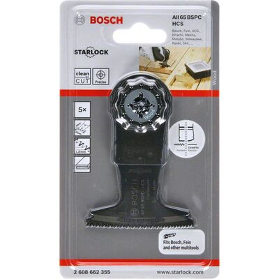 Bosch Starlock - AII 65 BSPC - HCS Sert Ahşap İçin Daldırmalı Testere Bıçağı 5li - 2