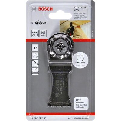 Bosch Starlock - AIZ 32 BSPC - HCS Sert Ahşap İçin Daldırmalı Testere Bıçağı 5li - 2