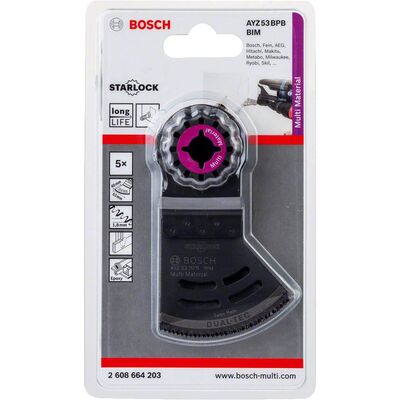 Bosch Starlock - AYZ 53 BPB - BIM Çoklu Malzeme İçin Daldırmalı ve Yana Kesim Testere Bıçağı 5li - 2