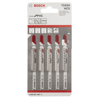 Bosch Temiz Kesim Serisi PVC İçin T 102 H Dekupaj Testeresi Bıçağı - 5Li Paket - 2