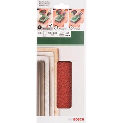 Bosch Titreşimli Zımpara Kağıdı 10'lu, 93 x 230 mm 60 Kum 8 Delik - 2