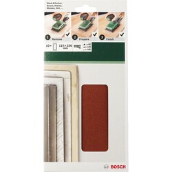 Bosch Titreşimli Zımpara Kağıdı 10'lu Set, 115 x 230 mm 60/120/180 Kum 14 Delik - 2