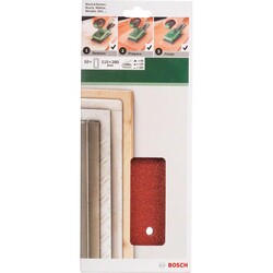 Bosch Titreşimli Zımpara Kağıdı 10'lu Set, 115 x 280 mm 60/120/180 Kum 14 Delik - 2