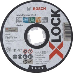 Bosch X-LOCK - 125*1,0 mm Çoklu Malzemelerde Kullanım İçin Düz Kesme Diski (Taş) - 1