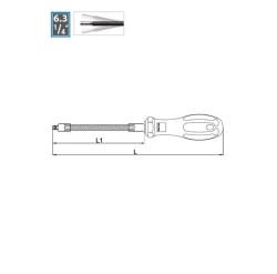 Ceta Form 1/4” Lokma Tornavidası (Bükülebilir Süngü)-CETA C01-20F - 2