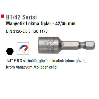 Ceta Form Manyetik Somun Lokma Tutucu 8x42 mm-CETA BT/0842 - 1