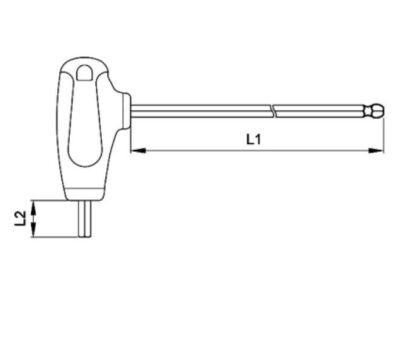 Ceta T Saplı Topbaşlı Allen Anahtar - 2.5 mm-CETA K11-025-100 - 2