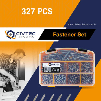 Civtec 327 Parça 13 Çeşit Paslanmaz Saç Vidası Seti Takımı TK-23 - 8