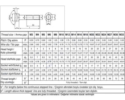 Civtec DIN 912 8.8 Kalite İmbus Cıvata Siyah Metrik 27x160 - 3