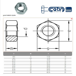 Civtec DIN 934 6 Kalite Altı Köşe Çelik Somun Siyah M48 - 2