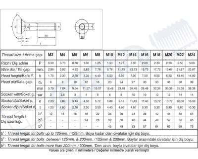 Civata Standart DIN 7991 A2-70 Metrik 10x1,50x20 - 2