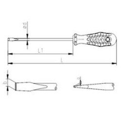 İzeltaş 6x125 mm Opak Seri Düz Uçlu Tornavida - 2