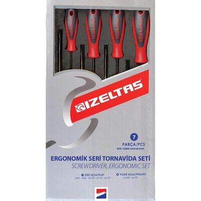 İzeltaş 7 Parça Ergonomik Seri Tornavida Seti - 1