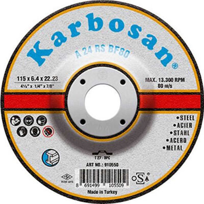 Karbosan 115x6.4x22.23 NK Metal Taşlama Diski - 1