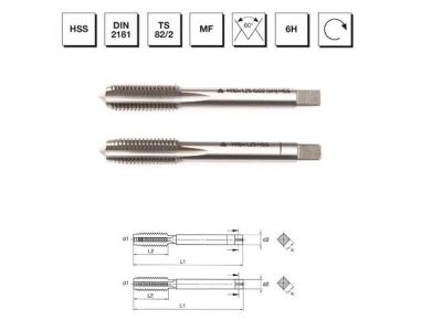 Makina Takım HSS DIN 2181 2'li El Kılavuzu M20X2(6H)-MTE B00102032008 - 1