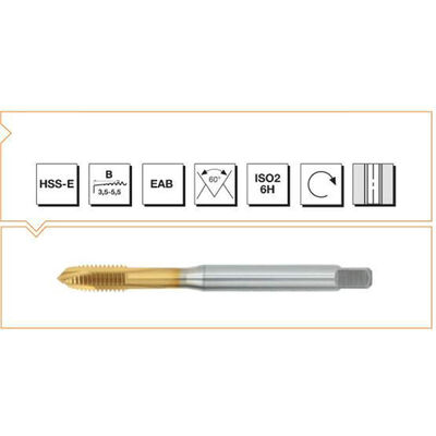 Makina Takım M16 HSS-E DIN - 376 Universal Eğik Ağız Bilemeli Kılavuz - 1