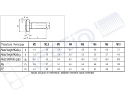 Vida Standart DIN 7985 YSB A2 Metrik Küt Uçlu Tam Diş 4x16 - 2