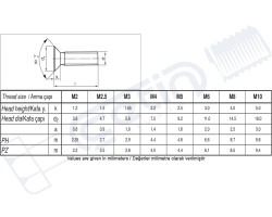 Vida Standart DIN 965 YHB A2 Metrik Küt Uçlu Tam Diş 3x16 - 2